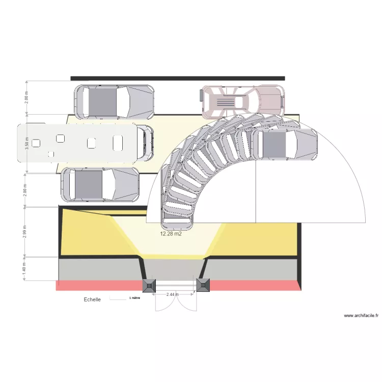 Giration pour sortir côté pair avec une POLO VW L450 l180 E 247 Pa 84 R530 bis. Plan de Giration pour sortir côté pair avec une POLO VW L450 l180 E 247 Pa 84 R530 bis. Plan de