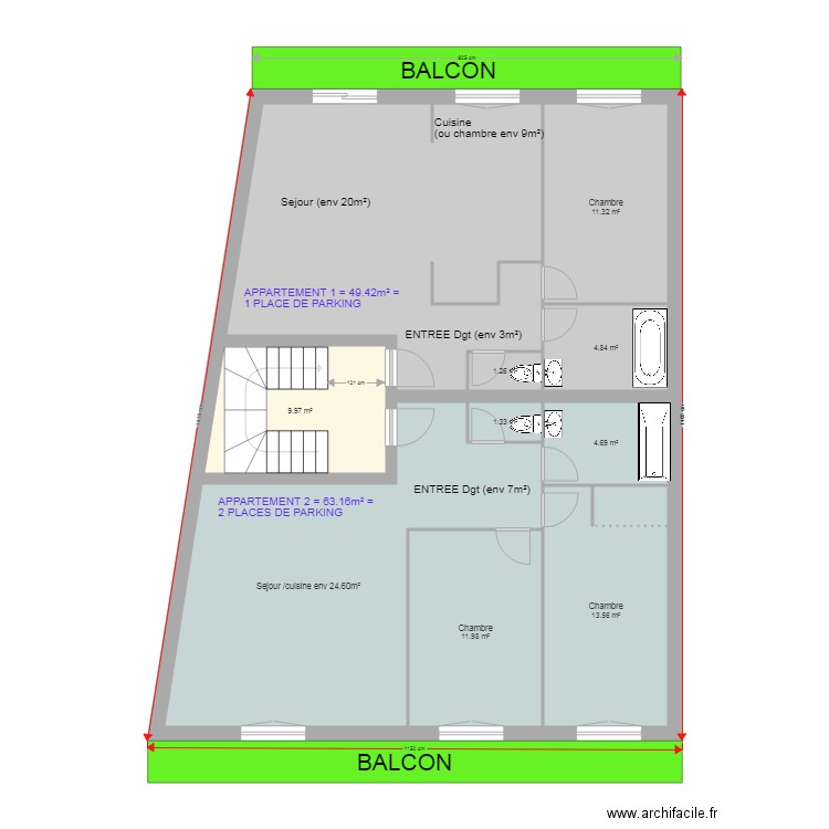 CHAV  2APt par niveau. Plan de 0 pièce et 0 m2