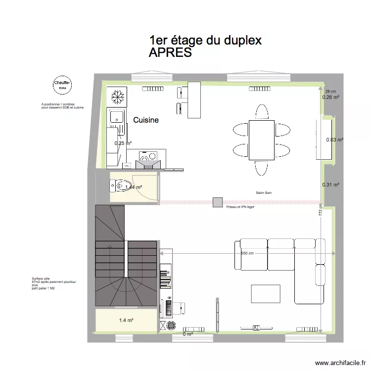 CARNOT DUPLEX APRES. Plan de 