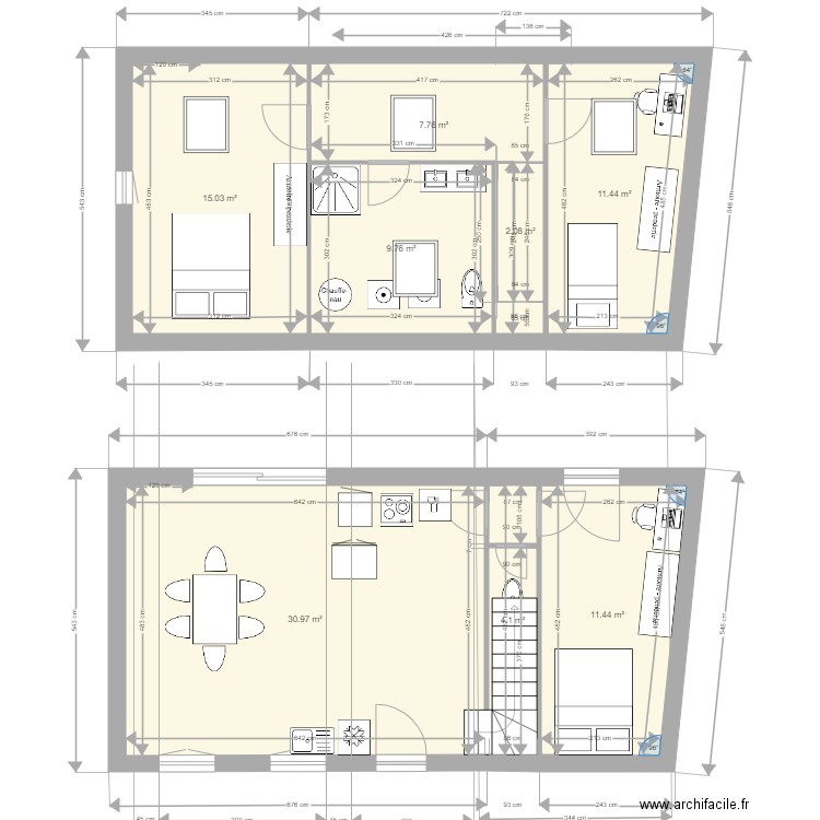 PLAN  maison du fond aménagé. Plan de 0 pièce et 0 m2