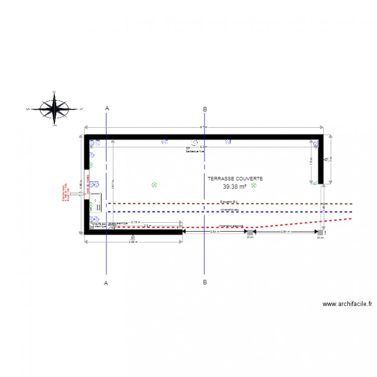 VUE EN PLAN SANS ABRI DE JARDIN. Plan de 0 pièce et 0 m2