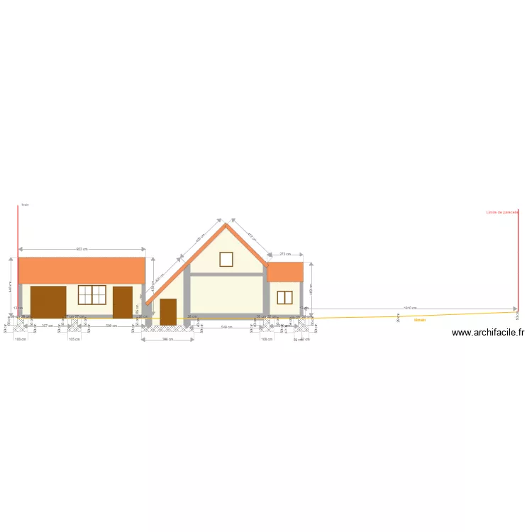 PC3 Plan de coupe avant avec couleur. Plan de 