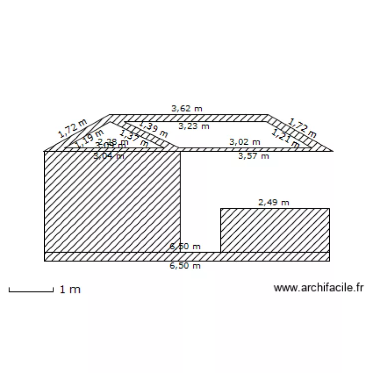 Pool-house - vue cot&eacute; piscine. Plan de 
