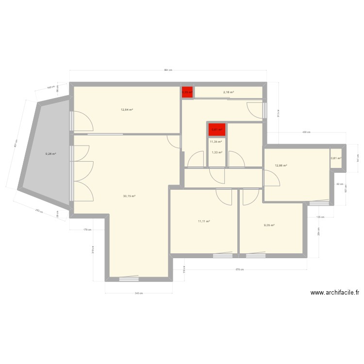 NIII 11. Plan de 12 pièces et 102 m2