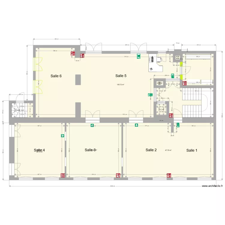Salon Expo CDM avec Cloison pour Stockage Vitrine. Plan de 