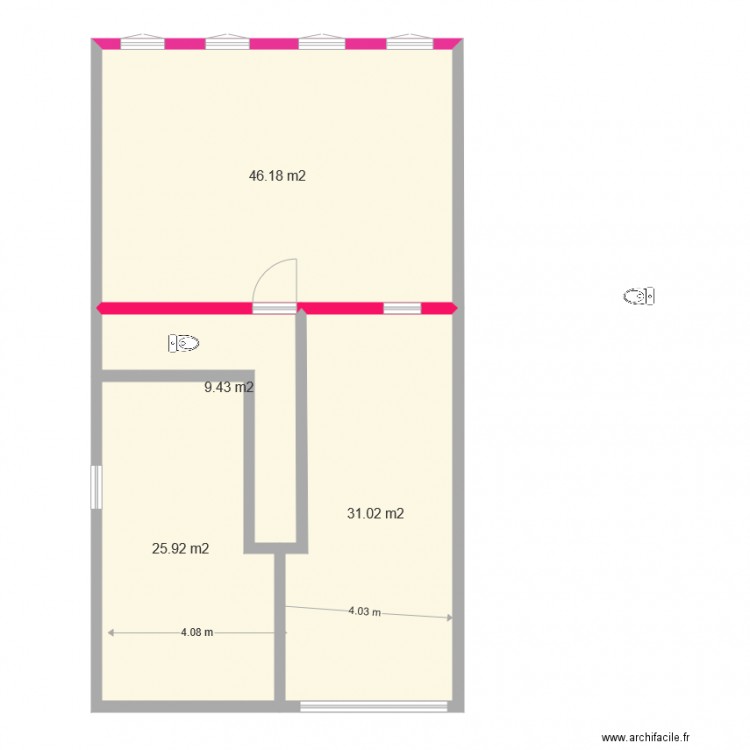 plan 3 appts. Plan de 0 pièce et 0 m2