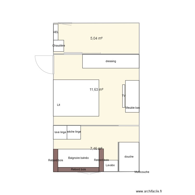 GArage. Plan de 3 pièces et 24 m2