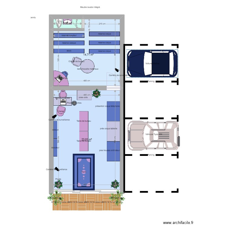 travailMALAGA. Plan de 3 pièces et 39 m2