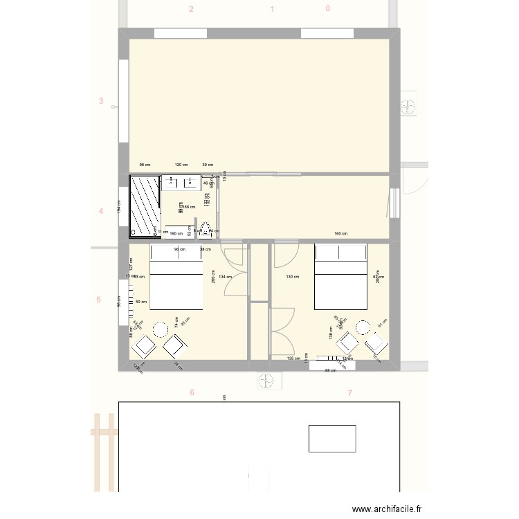  RDC 1 CHAMBRE. Plan de 0 pièce et 0 m2