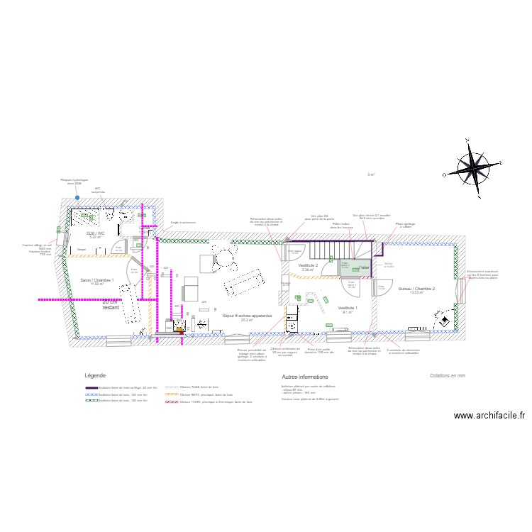 Etage principal definitif solives. Plan de 0 pièce et 0 m2