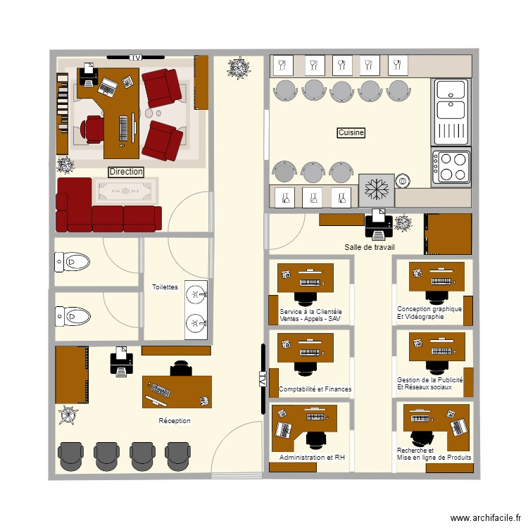 Siège social Metropolitar. Plan de 8 pièces et 63 m2