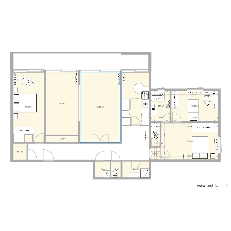 viviani 3. Plan de 14 pièces et 104 m2