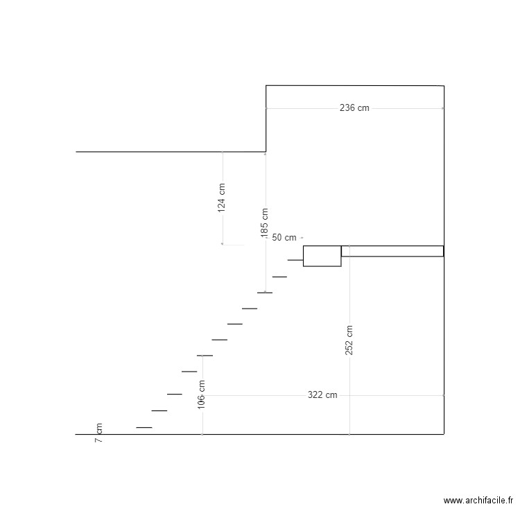 Escalier Mezzanine Entrée Départ 185. Plan de 0 pièce et 0 m2