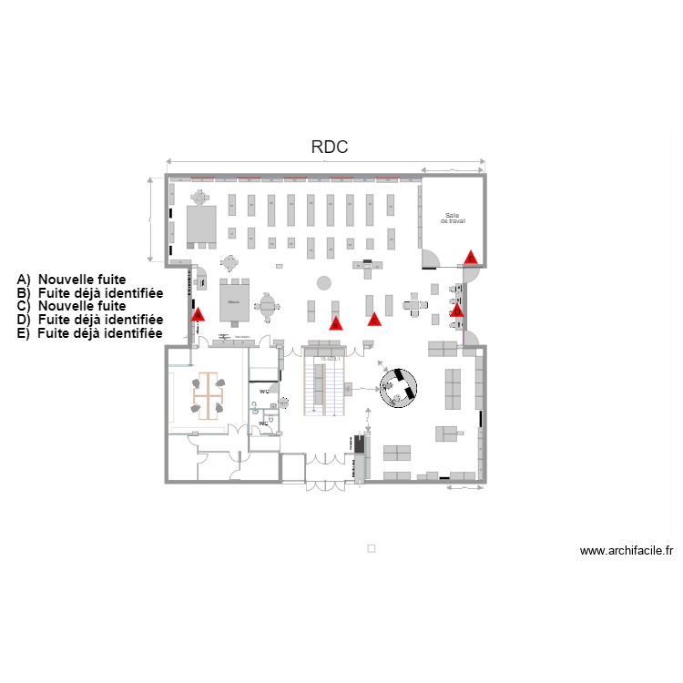 RDC SANNOIS FUITES. Plan de 0 pièce et 0 m2