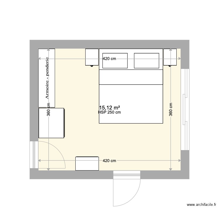 notre chambre. Plan de 0 pièce et 0 m2