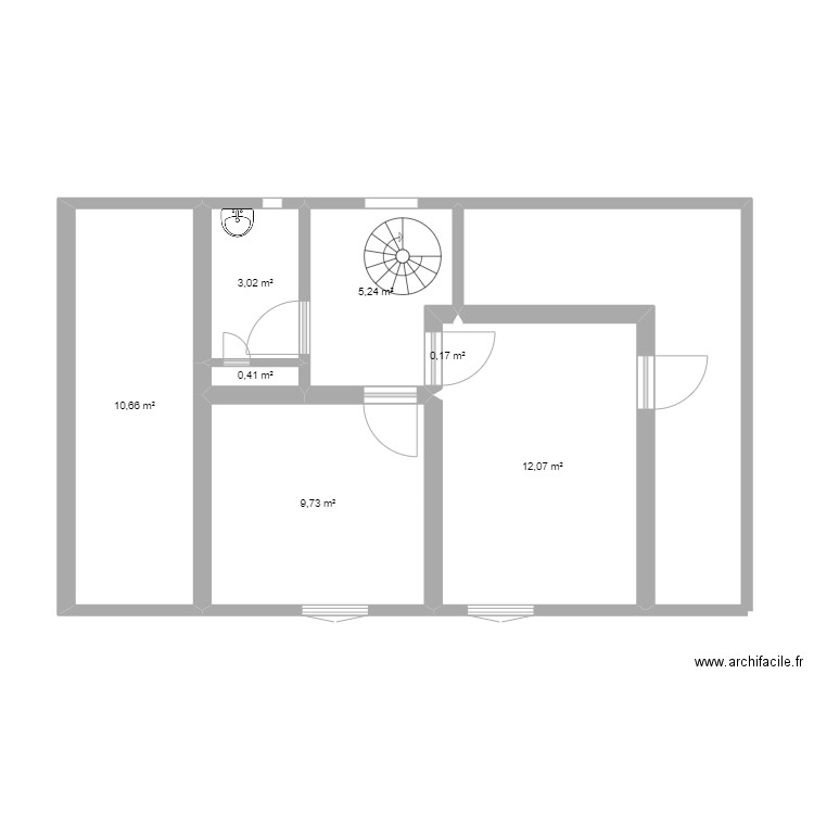 maison etage. Plan de 7 pièces et 41 m2