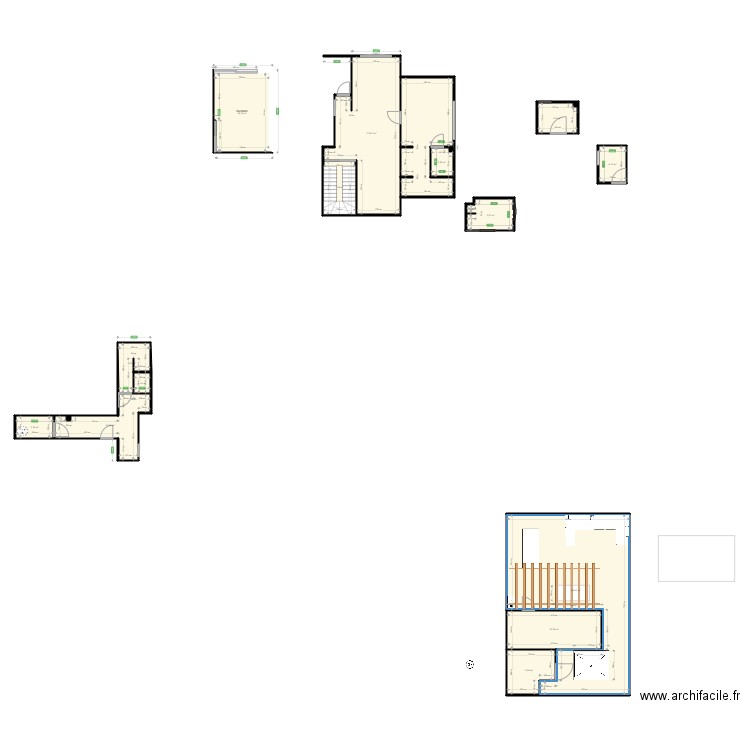 bucatarie. Plan de 15 pièces et 216 m2