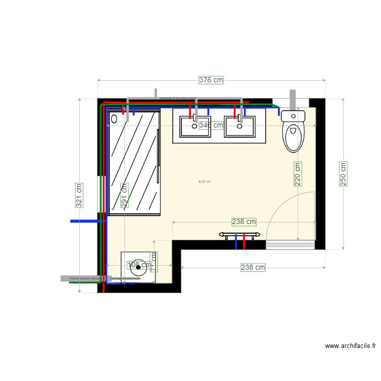 Sdb Millington. Plan de 0 pièce et 0 m2