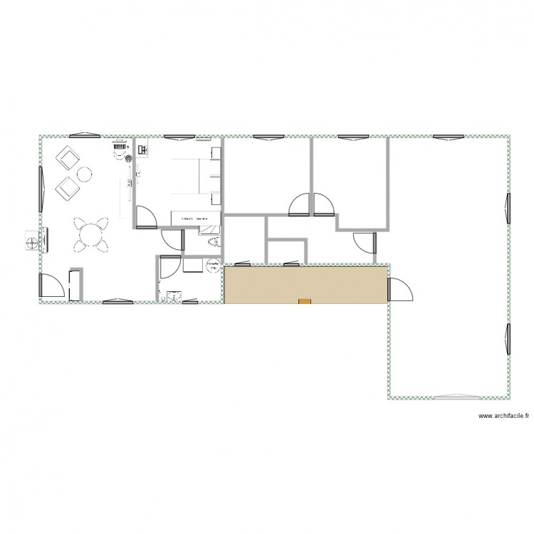 partie 1 meublée. Plan de 0 pièce et 0 m2