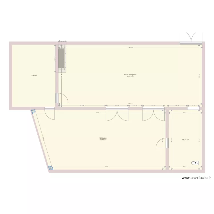 salle Cahagnolle. Plan de 