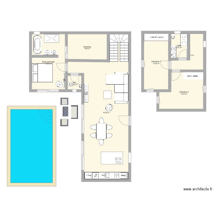 Plan maison RDC. Plan de 0 pièce et 0 m2