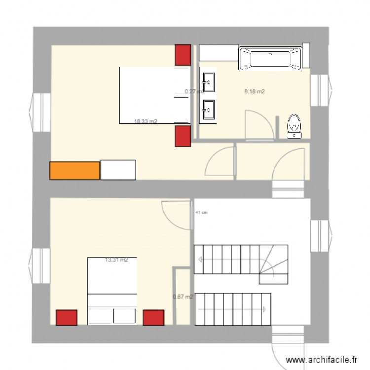 1 er étage v17 avril 2016. Plan de 0 pièce et 0 m2