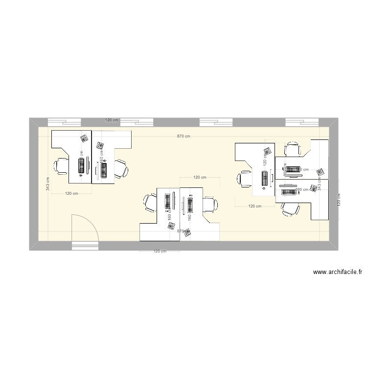 PMTI V1. Plan de 1 pièce et 30 m2