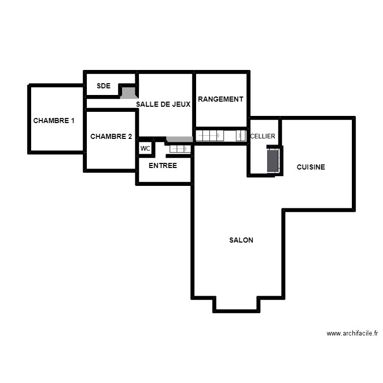 RDC DUCHE. Plan de 9 pièces et 40 m2