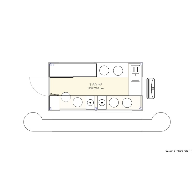 remorque. Plan de 0 pièce et 0 m2