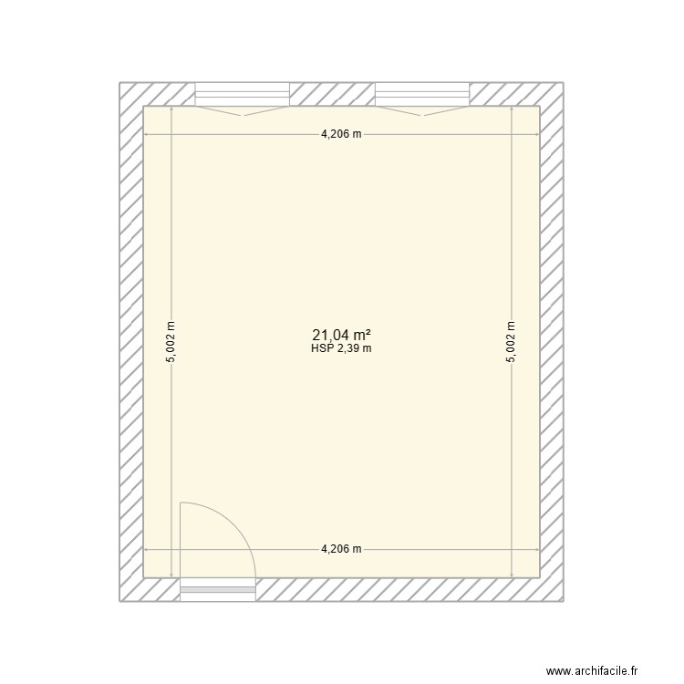 woestelandt etienne . Plan de 1 pièce et 21 m2