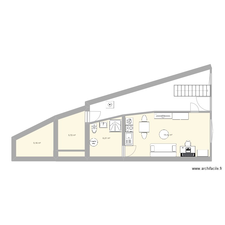 the first rdc aménagé. Plan de 0 pièce et 0 m2