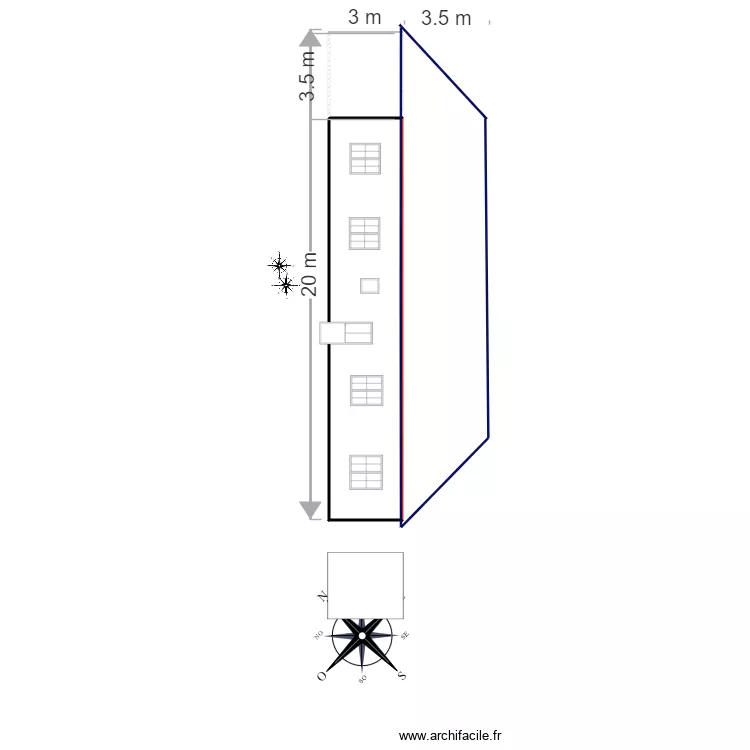 FACADE  Nord Ouest  Pl coupe. Plan de 