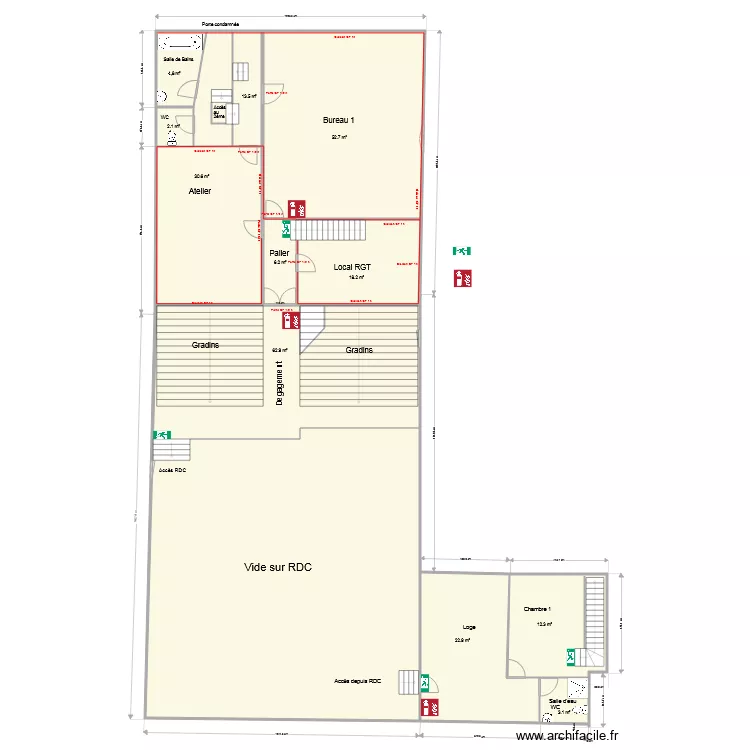 Baie des singes &eacute;tage. Plan de 