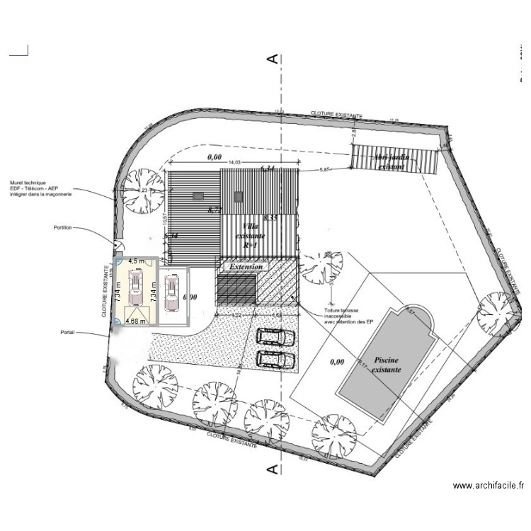 Garage_Urbanisme. Plan de 2 pièces et 54 m2
