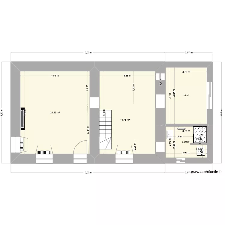 RDC projet 4.1. Plan de 8  et 130 m²