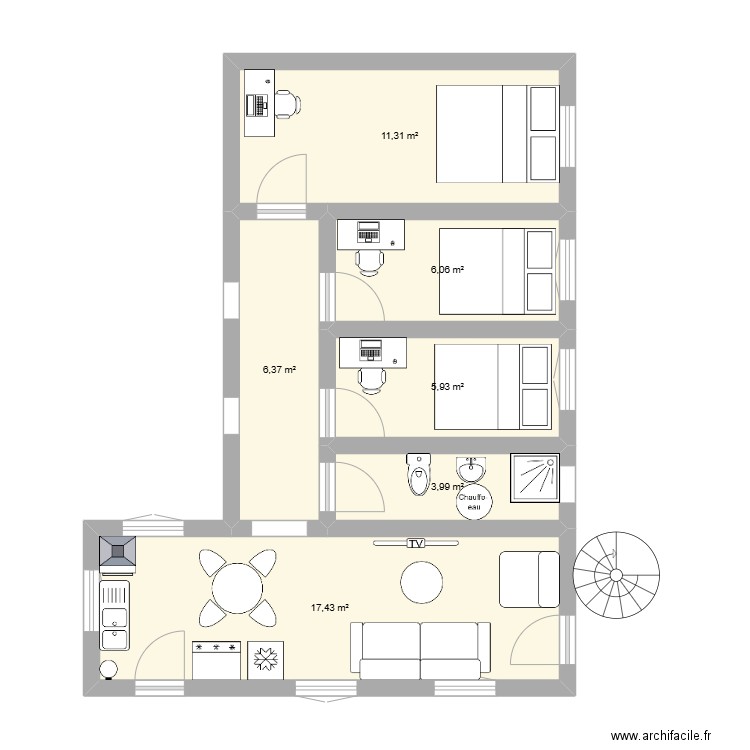 aison kin upn plus. Plan de 20 pièces et 164 m2