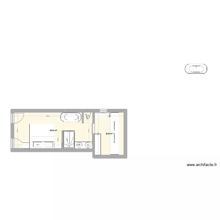 id&eacute;e 1. Plan de 2  et 26 m²