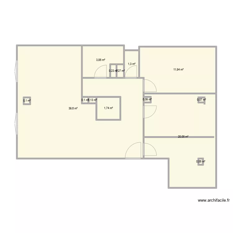 77 m2 cuisine gauche. Plan de 