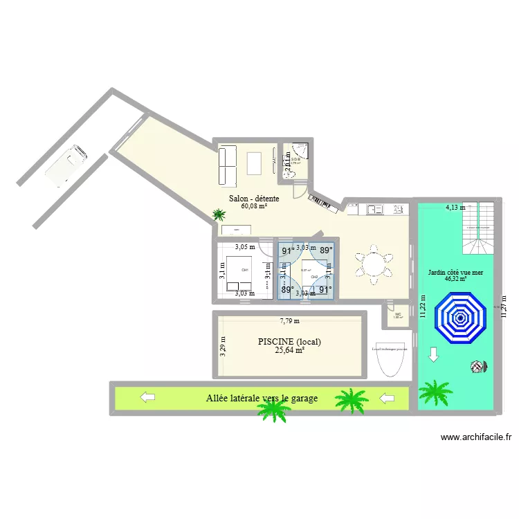Am&eacute;nagement SS Sol. Plan de 9  et 176 m²