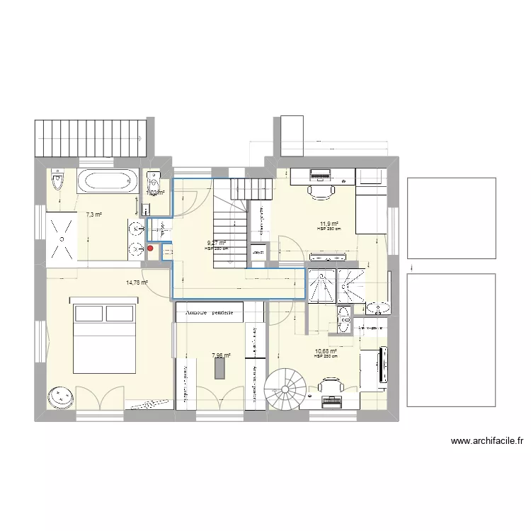 Rouret R+1 V10d. Plan de 