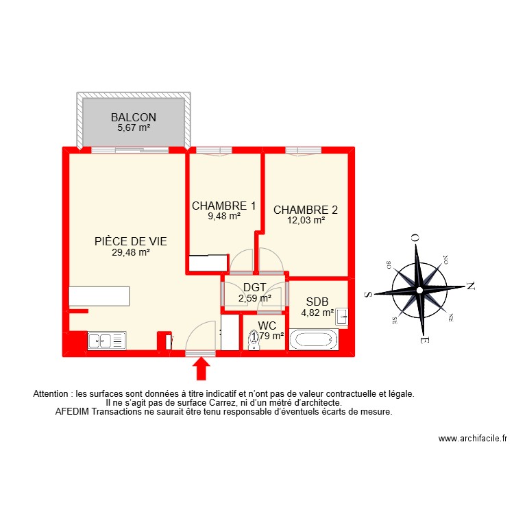 BI 28410. Plan de 11 pièces et 90 m2