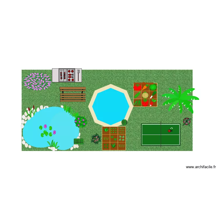 le jardin. Plan de 