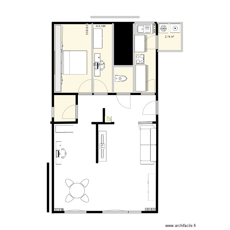 Villejuif. Plan de 3 pièces et 27 m2