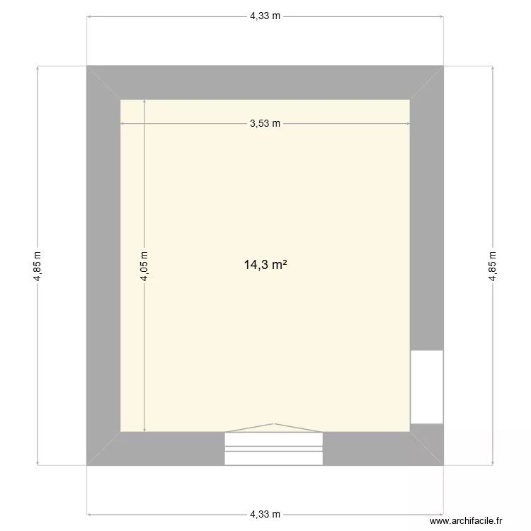 Cuisine BIARRITZ. Plan de 1  et 14 m²