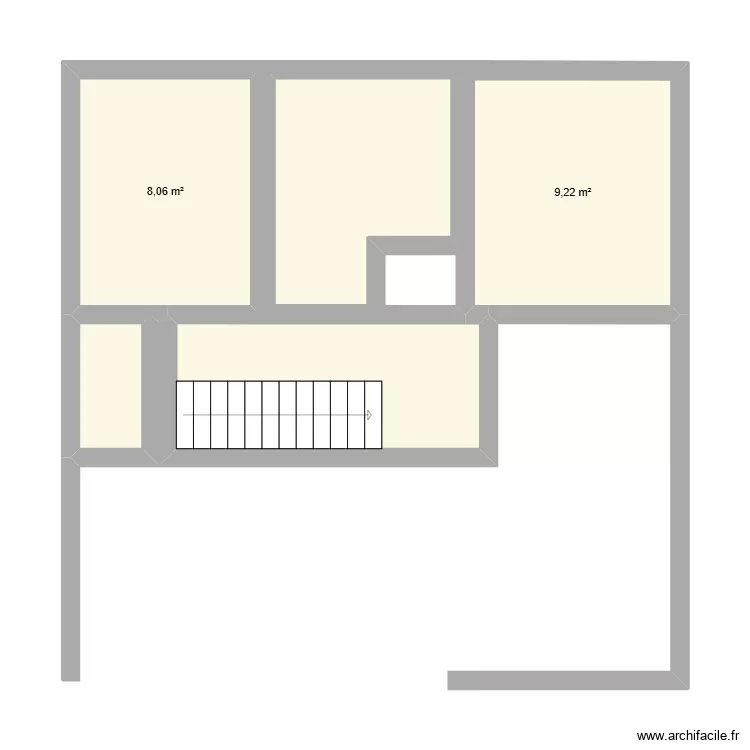 1er &eacute;tage. Plan de 5  et 34 m²