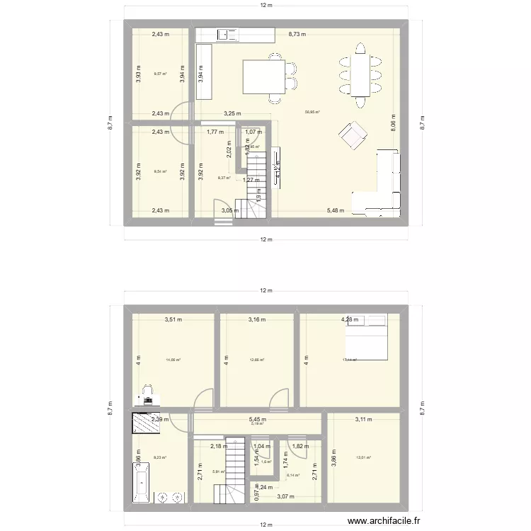VERSION 2. Plan de 14  et 171 m²