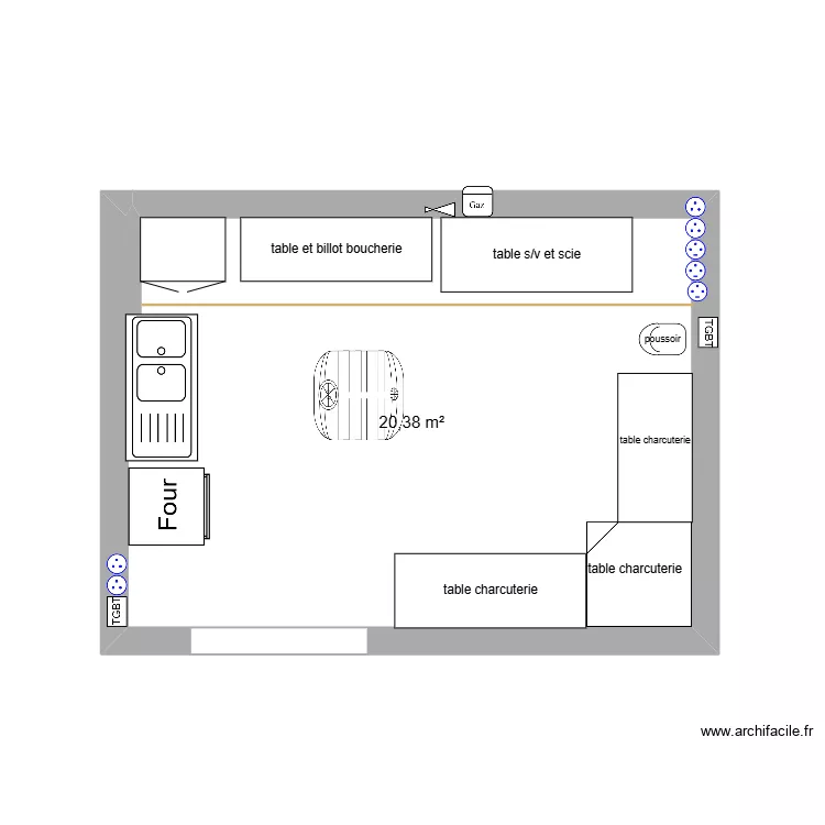 labo. Plan de 1  et 20 m²