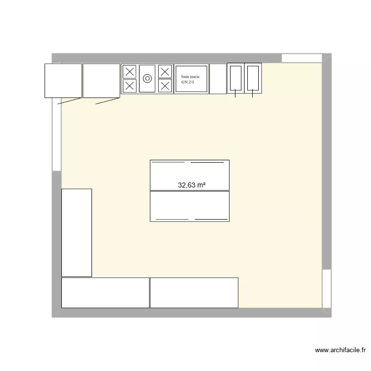CUISINE ALTENBURGER. Plan de 1  et 33 m²