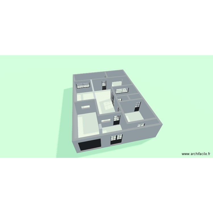 RDC ZAC3. Plan de 7 pièces et 119 m2