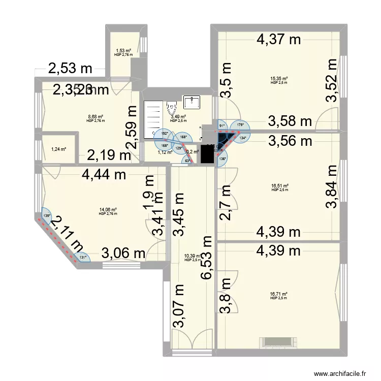 plan actuel final 13 fev 2026. Plan de 12  et 90 m²